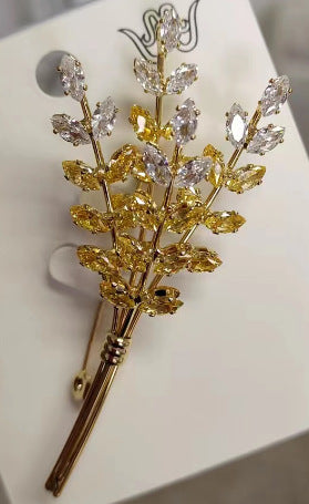 Eco-friendly crystal brooch pin