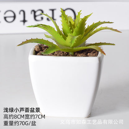 Simulation of succulent plastic bonsai artificial flowers combination