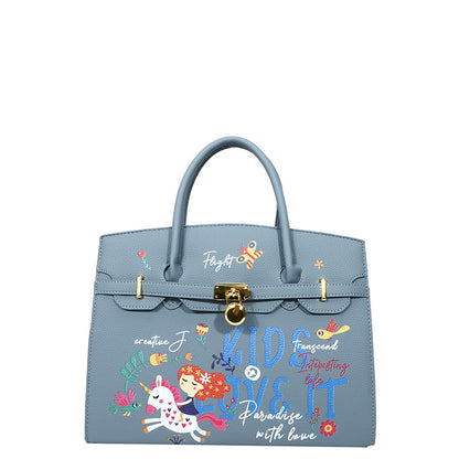 Large capacity graffiti fashion handbag