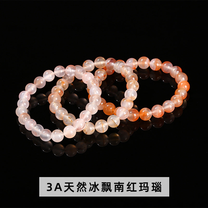 Natural ice floating south red agate bracelet