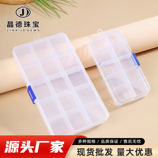 10 grid 15 grid transparent storage box PP plastic storage box