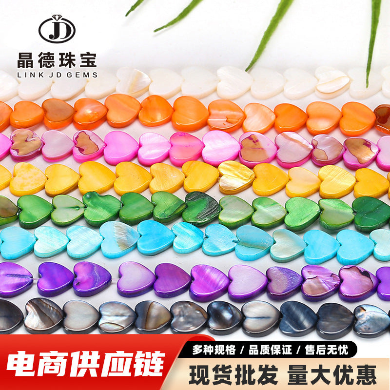 Color plane love-shaped freshwater shell beads loose beads