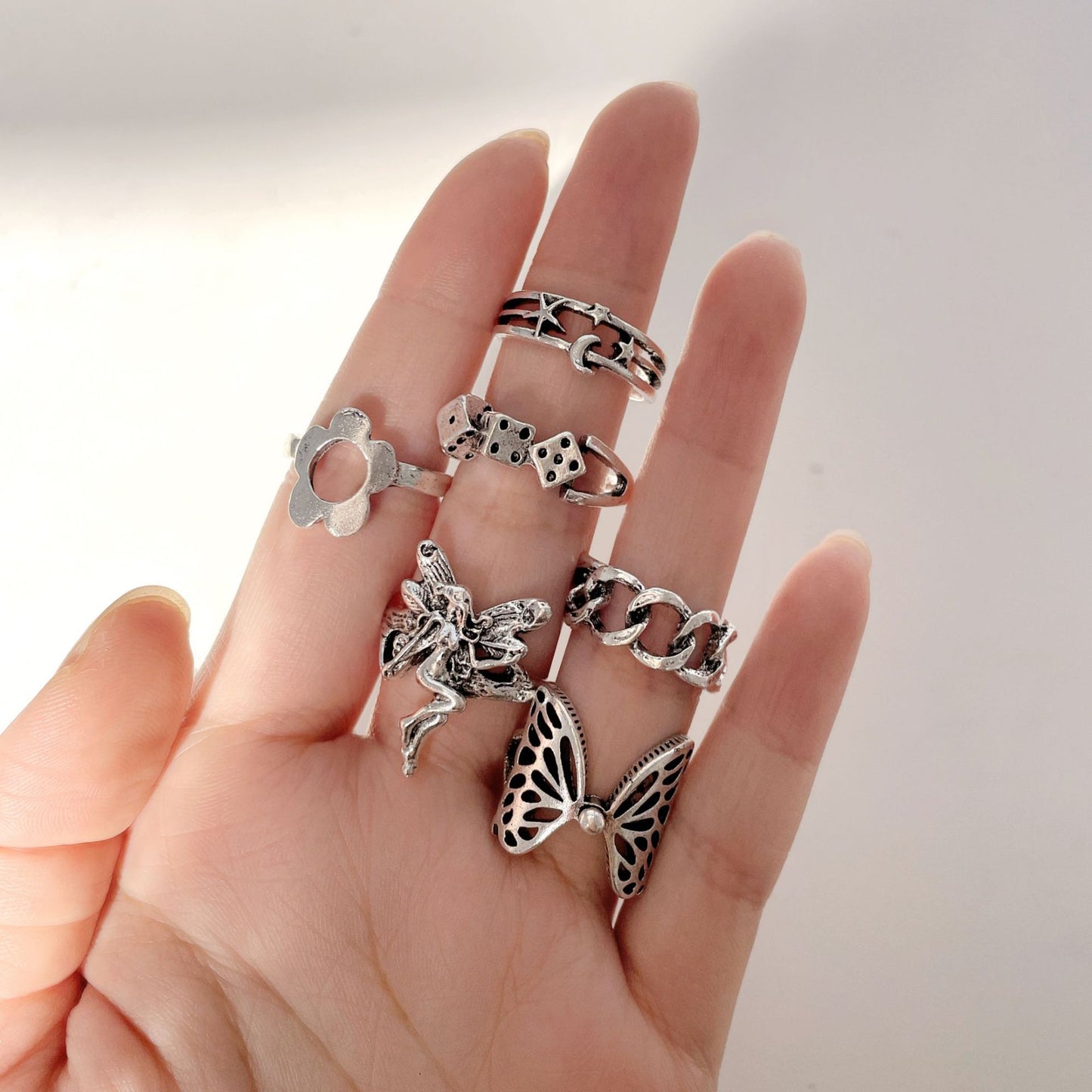 Butterfly Fairy Dice Ring Set 6-Piece Set