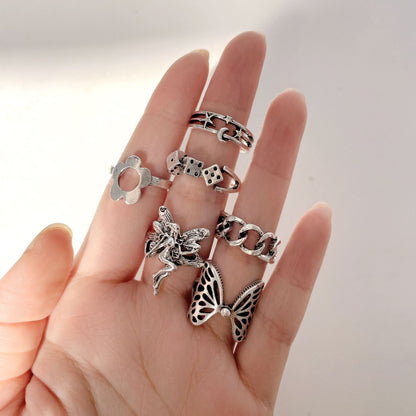 Butterfly Fairy Dice Ring Set 6-Piece Set