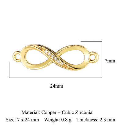 Accesorios de conexión de joyería de bricolaje con circón de cobre 