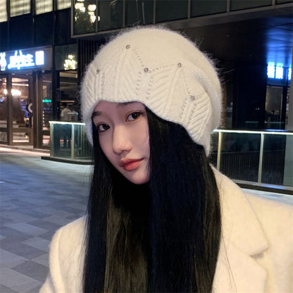 Thickened Rabbit Fur Knit Hat