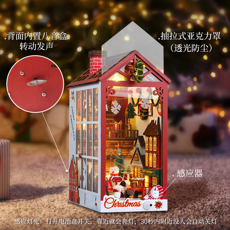 DIY Xmas Light-up Mini House Model Toy