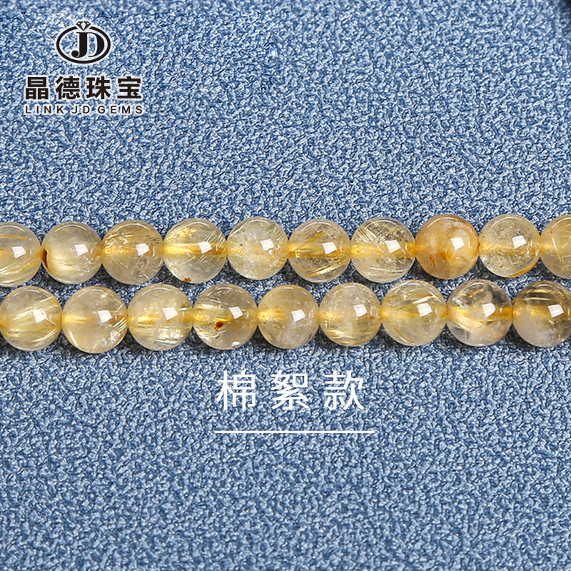 Gold hair crystal loose beads citrine DIY jewelry accessories bracelet beads