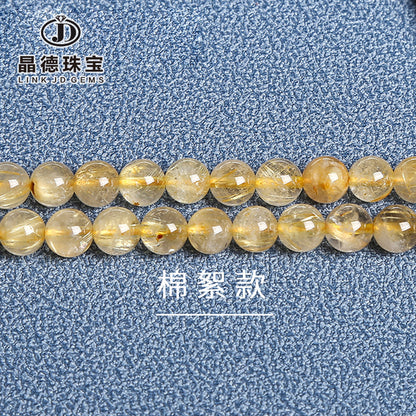 Gold hair crystal loose beads citrine DIY jewelry accessories bracelet beads