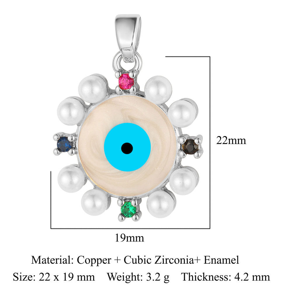 Butterfly Eye Sun Copper Zircon Pendant