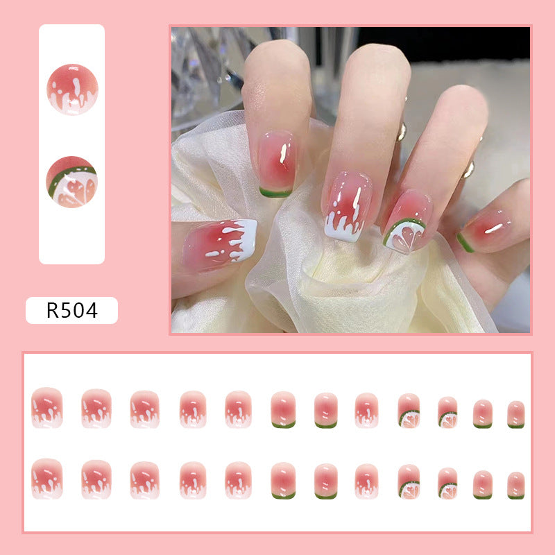 Ice Cream Lemon Short Thin Wearable Nail