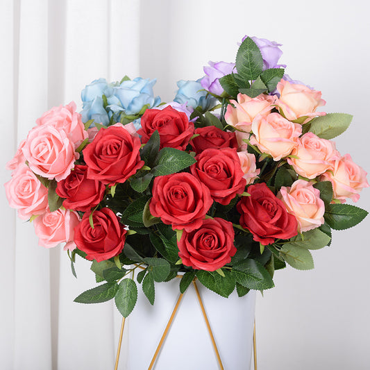 9 rose artificial flower bouquet