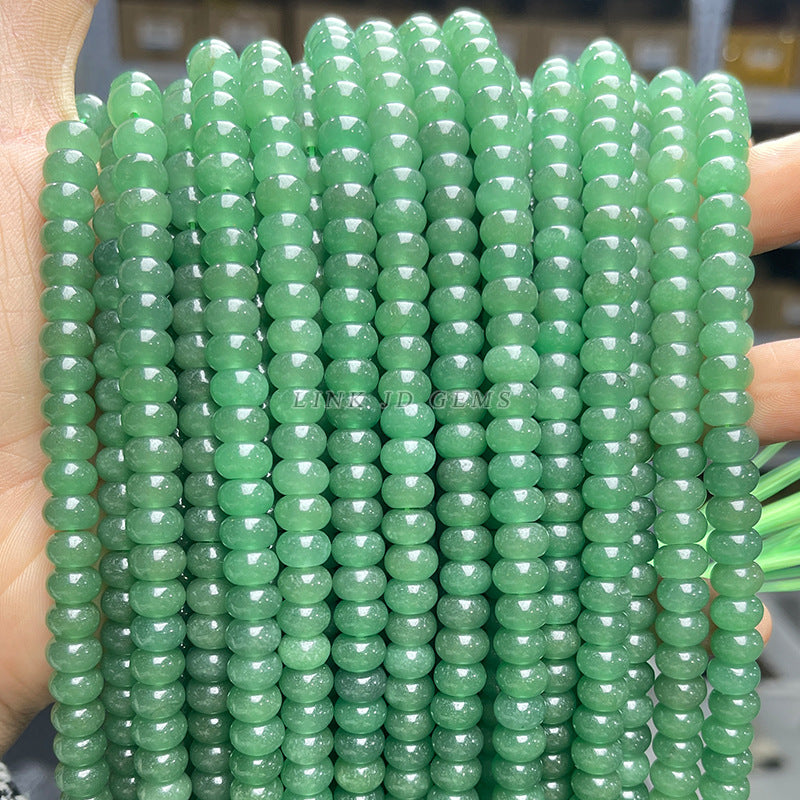 8 * 5Mm natural green Dongling jade abacus beads loose beads