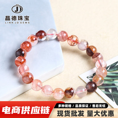 Red glue flower crystal bracelet