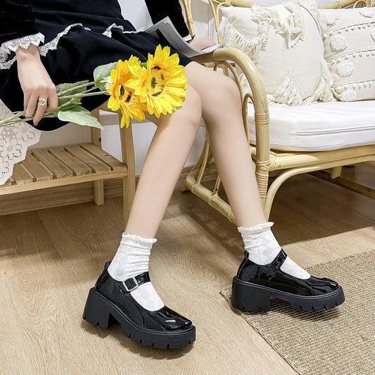 Muffin platform retro Mary Jane shoes fashion