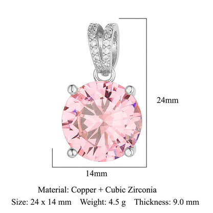 Zircon copper Color zirconium copper micro-inlaid necklace pendant