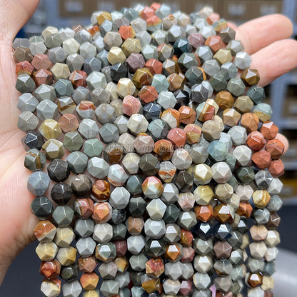 Natural marine stone rhombus beads loose beads