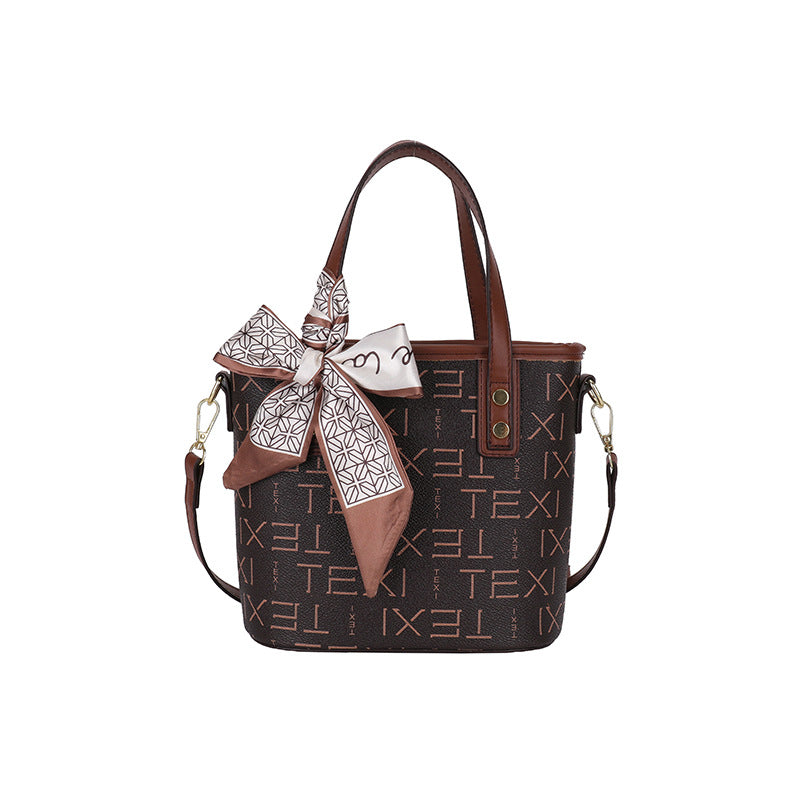 Stylish large-capacity bucket bag with advanced texture