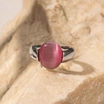 Pink Cat's Eye Ring