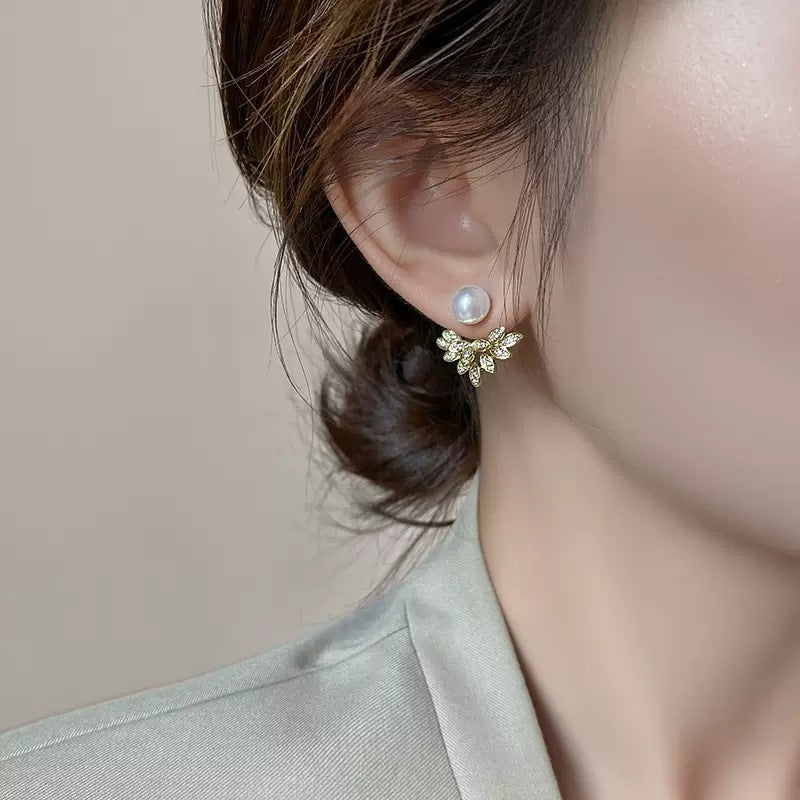 Petal pearl earrings fashion