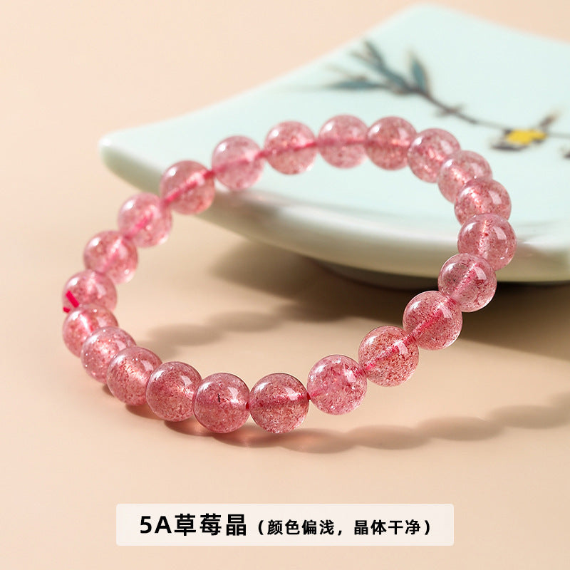 strawberry crystal single circle bracelet women's model