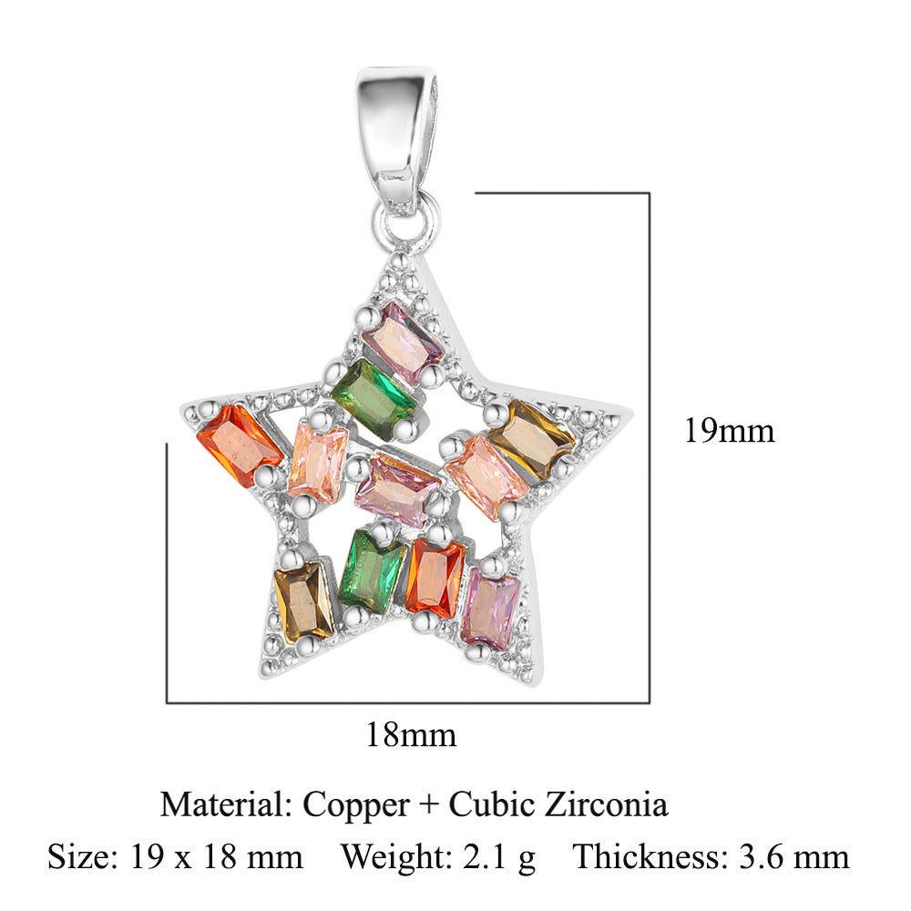 Sun Moon Star Universe Copper Zircon Pendant