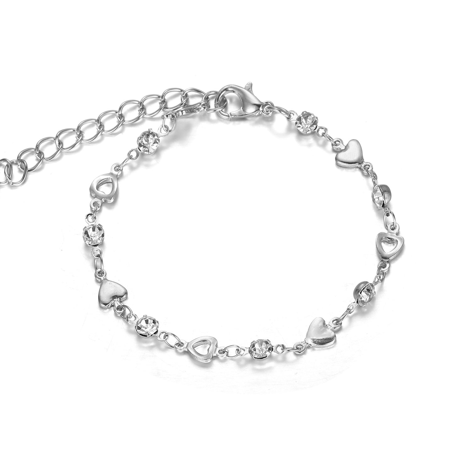 Sweet and Cool Love Heart Zircon Bracelet