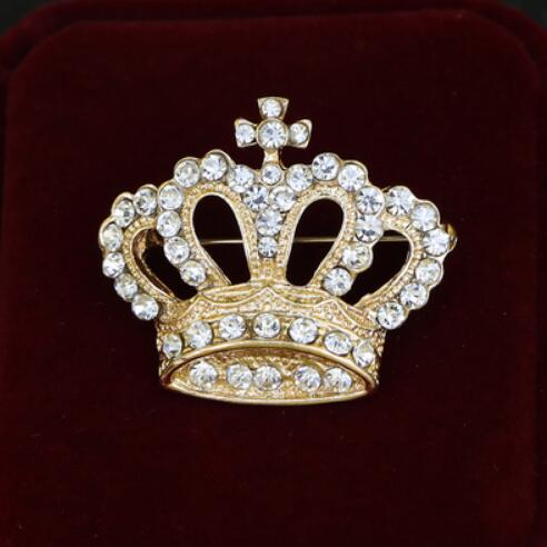 Rhinestone Crown Brooch