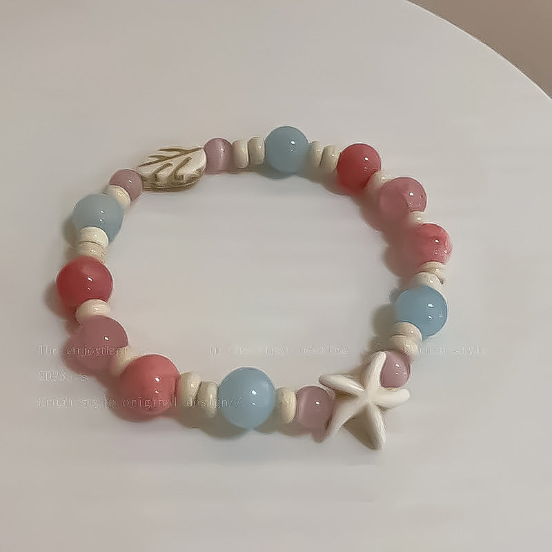 Pulsera de estrellas de mar con colores macaron 