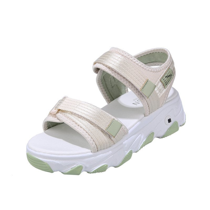 Beach shoes with velcro platform soles