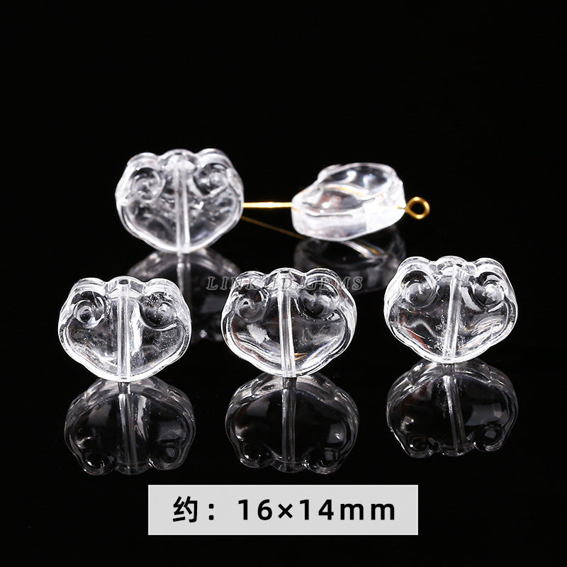 Natural white crystal jewelry accessories loose bead engraving