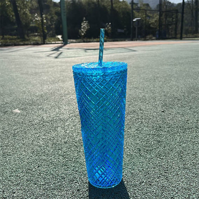 Multi-color rhombus cup with lid