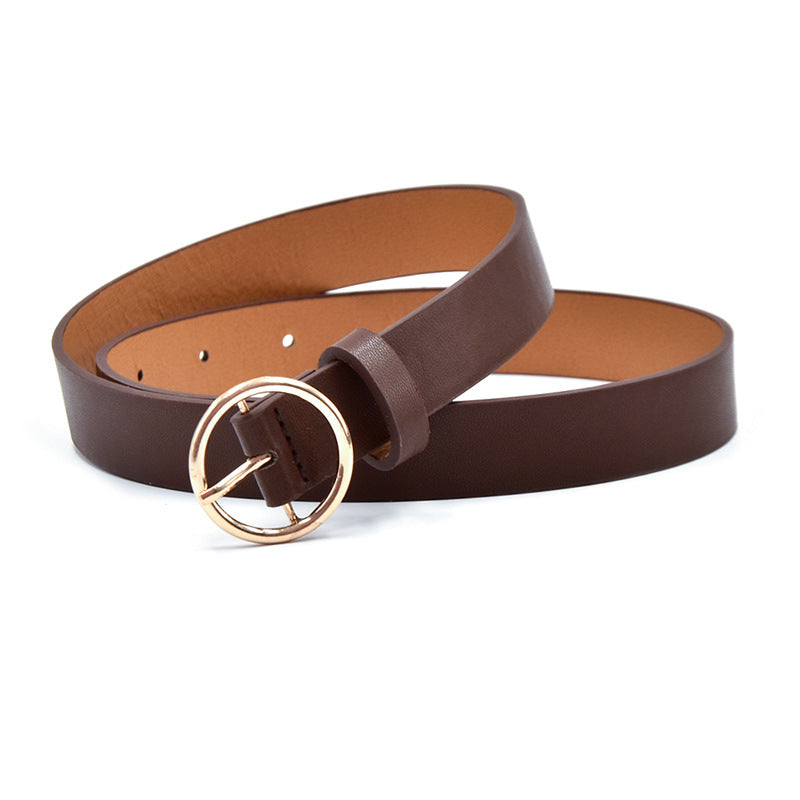 Women's Alloy Round Buckle Belt Versatile