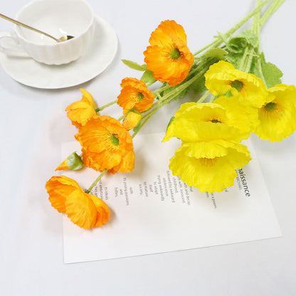 Poppy artificial flower flocking poppy flower