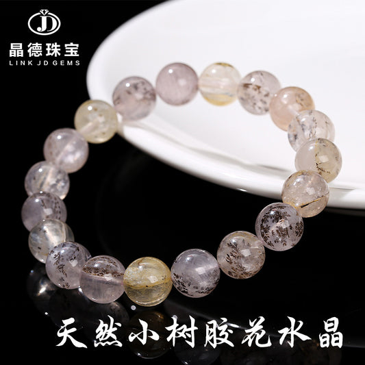 Natural small tree gum flower crystal bracelet