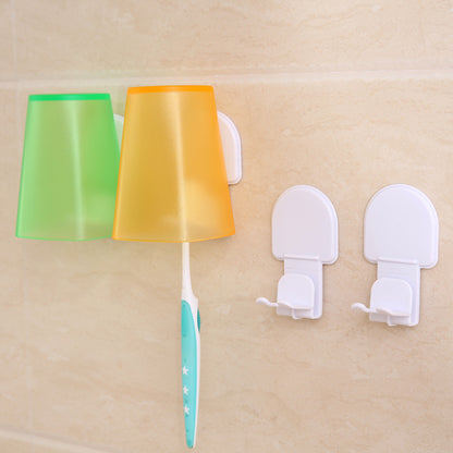 No-Drill Wall-Mounted Toothbrush Holder, Mouthwash Cup Hook