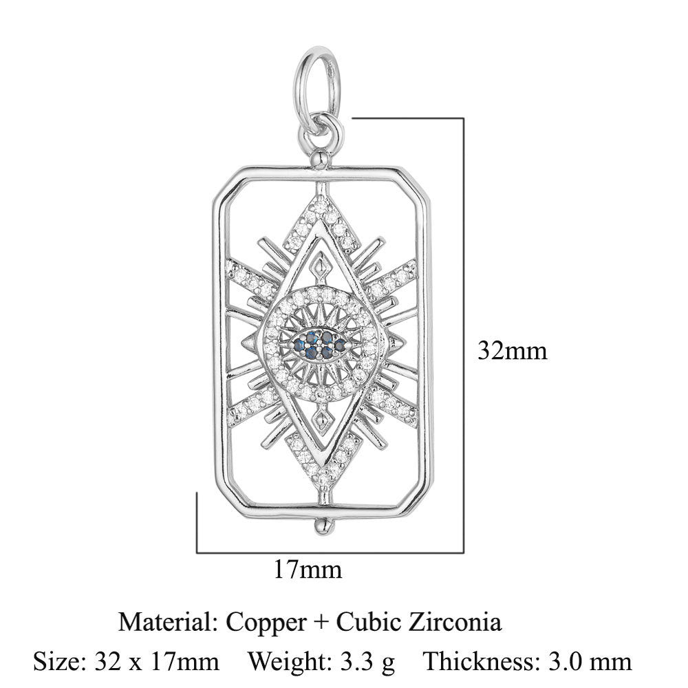 Devil's Eye Copper Zircon DIY Jewelry Pendant