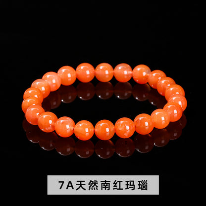 Natural Nanhong agate single ring bracelet