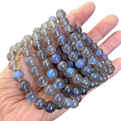 5A natural blue gray moonstone bracelet.