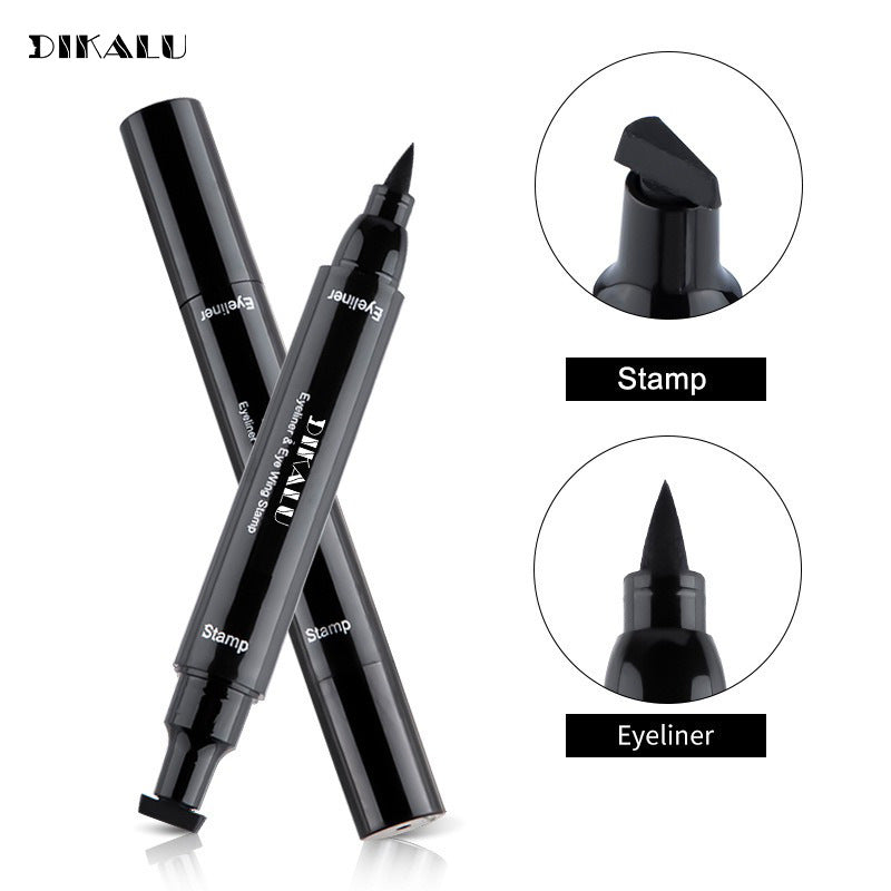 Black Dual-Ended Quick-Dry Star & Triangle Stamp Eyeliner