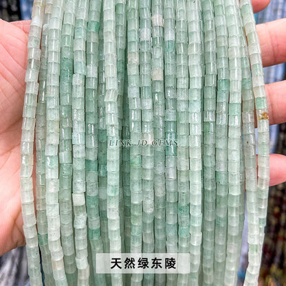 4X4mm powder crystal jade round tube loose beads