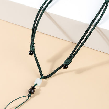 Dark green jadeite necklace rope