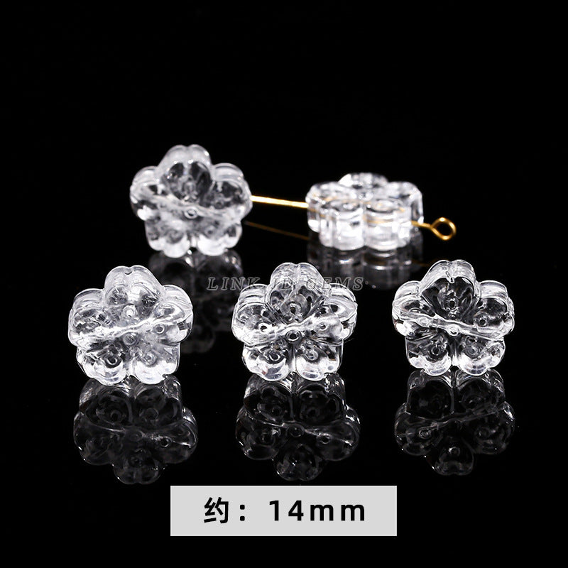 Natural white crystal jewelry accessories loose bead engraving