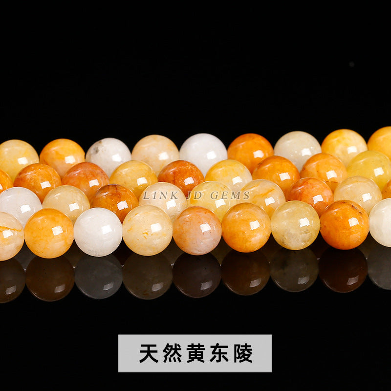 Yellow chalcedony loose beads DIY jewelry accessories