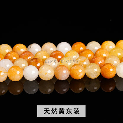 Yellow chalcedony loose beads DIY jewelry accessories