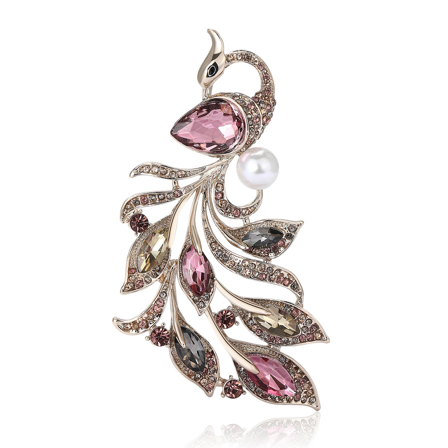 Alloy Rhinestone Phoenix Brooch