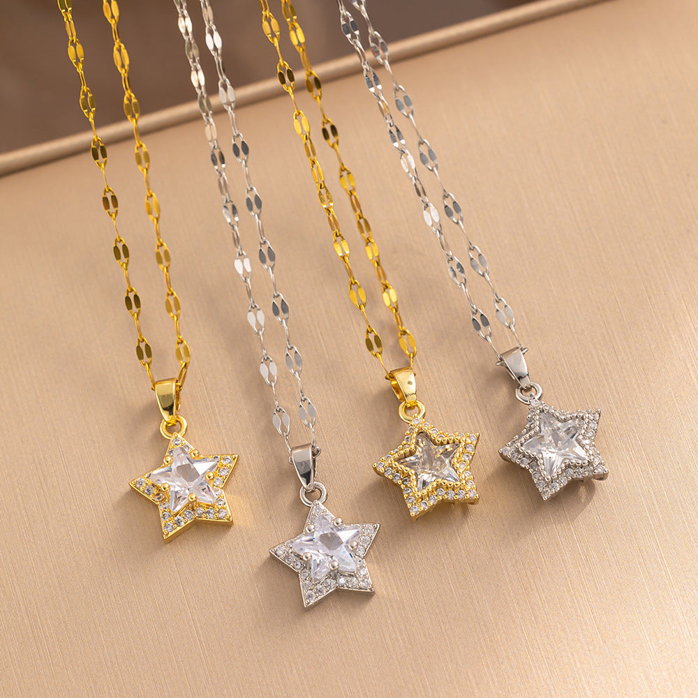 Korean Star Pendant Necklace - Simple, Elegant, Unique, Stylish, Luxury