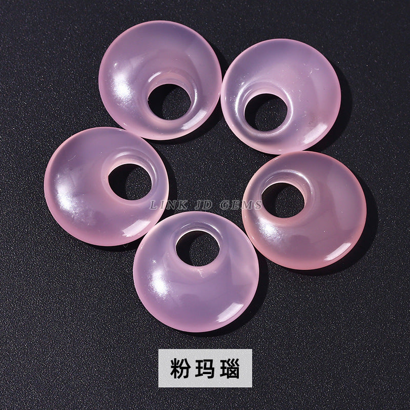 20Mm multi-colored agate eccentric safety buckle loose beads