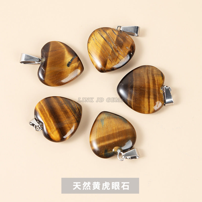 2Cm natural agate love heart pendant.