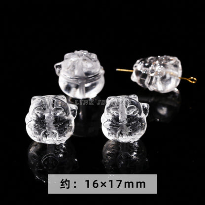 Natural white crystal jewelry accessories loose bead engraving